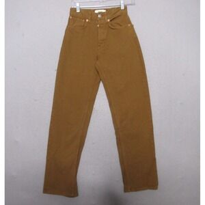 Buck Mason Jeans Women 24 Brown Bacco Rider Straight Leg Button Fly Contemporary